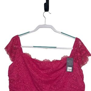 Cacique Pink Lace Bra with Floral Detailing